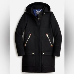 J.Crew coat size 2 Italian‎ wool black gold details